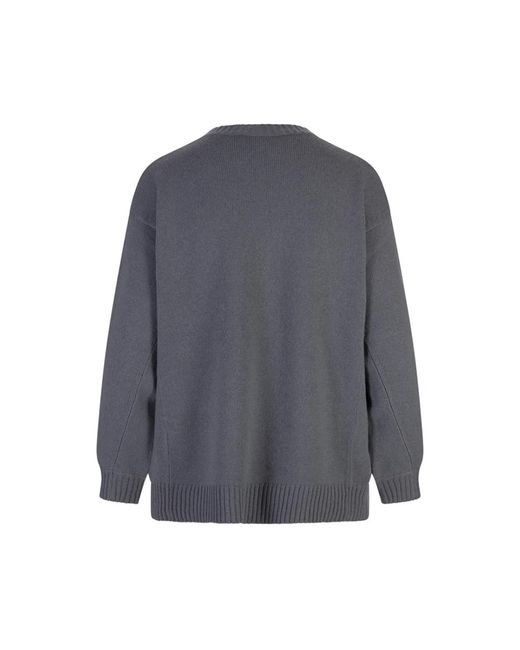 Max Mara Gray Round-Neck Knitwear