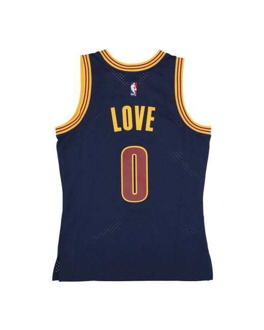 Mitchell & Ness Fitness ,Blauw ,Polyester Kevin Love Basketbal Tanktop 2015 in het Blue voor heren