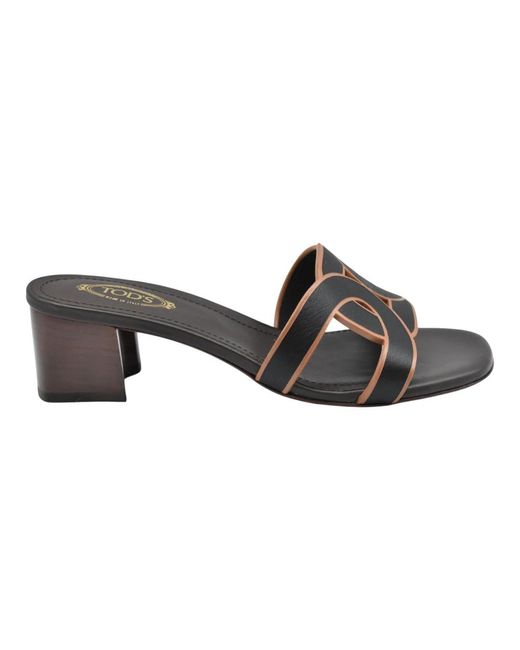 Heeled Mules di Tod's in Black