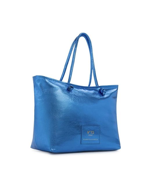 V73 Blue Tote Bags
