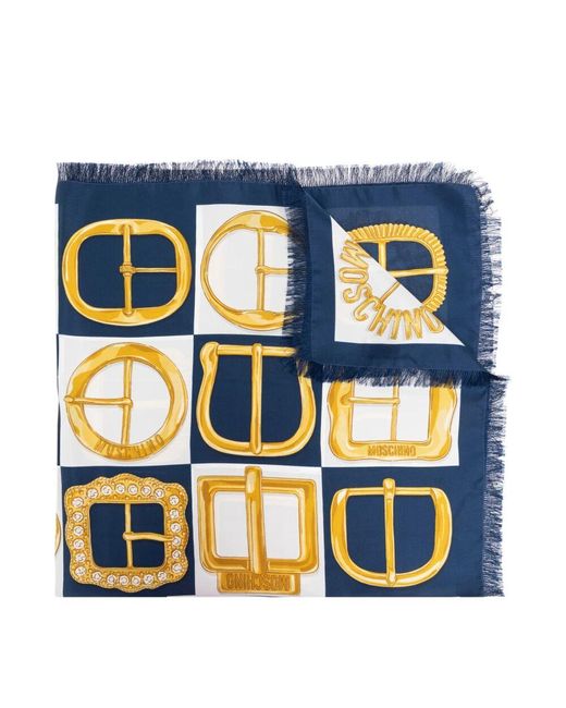 Moschino Blue Seidenschal mit druck