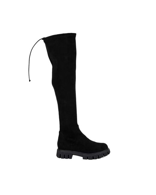 Baldinini Black Over-The-Knee Boots