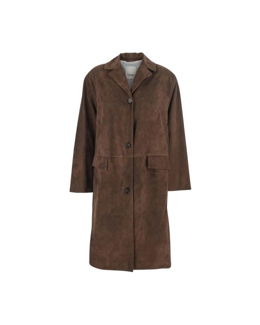 Max Mara Jassen ,Bruin ,Leer Soprabito Monopetto in het Brown