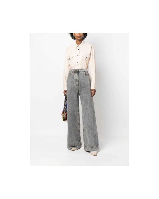 Isabel Marant Natural Weißes druckknopfhemd isabel marant étoile