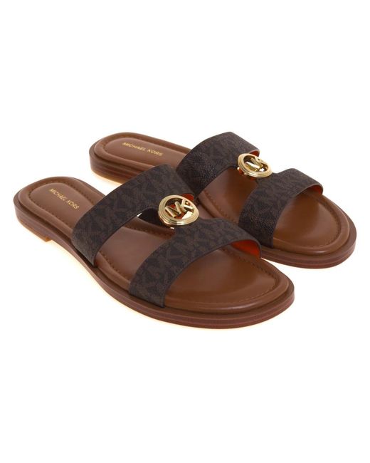 Michael Kors Brown Sliders