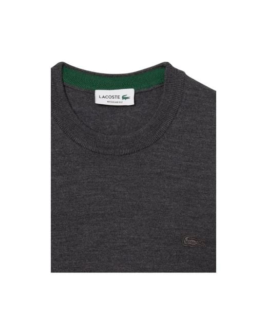 Lacoste Gray Round-Neck Knitwear for men