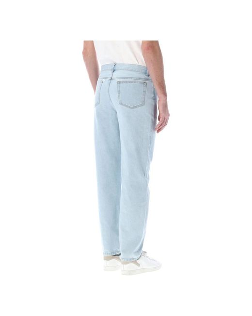 A.P.C. Blue Straight Jeans for men