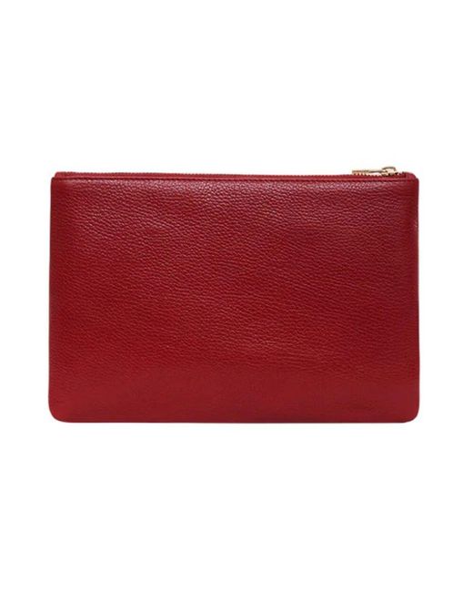 Anine Bing Red Clutch aus leder mit prägung