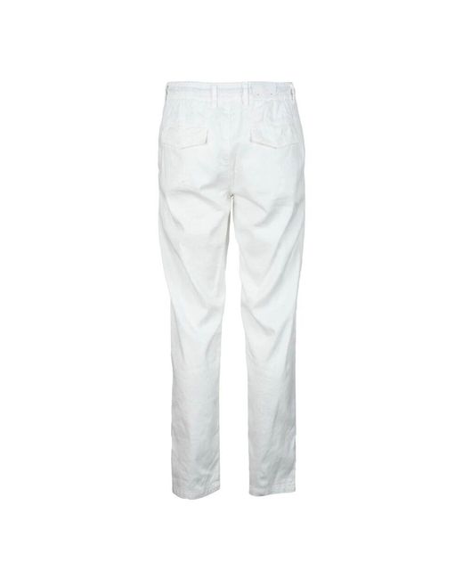Eleventy Leinen Baumwoll Stretch Hose in White für Herren