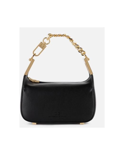 Elisabetta Franchi Black Schwarze mini-handtasche mit goldenem griff
