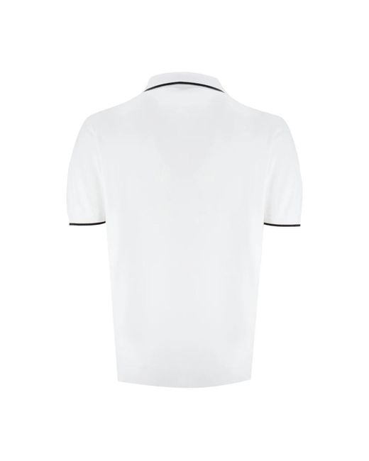 Kiton Tops ,Wit ,Katoen Contrast Inzet Katoenen Polo Shirt in het White voor heren