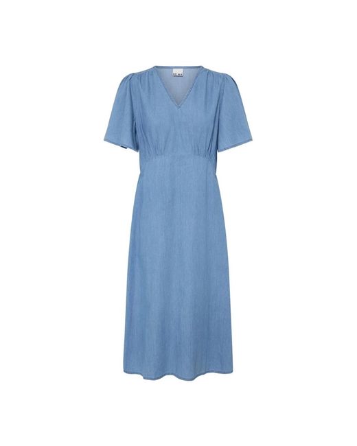 Ichi Blue Midi Dresses