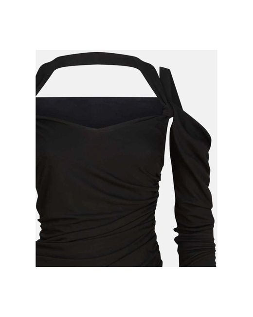 The Attico Korte Zwarte Drop 1 Jurk in het Black