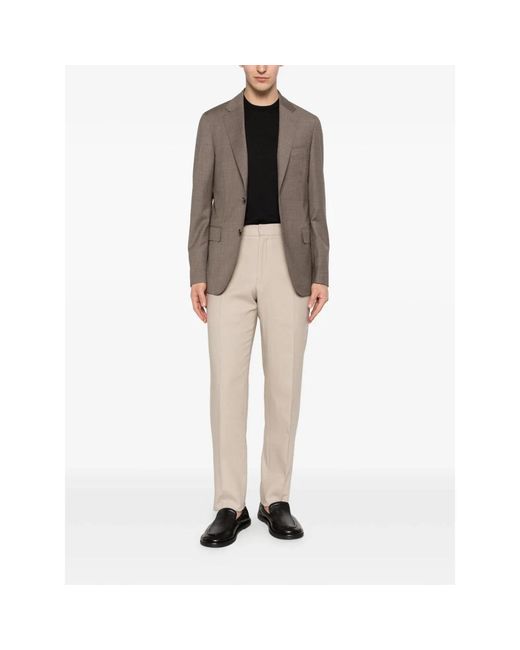 Zegna Natural Straight Trousers for men