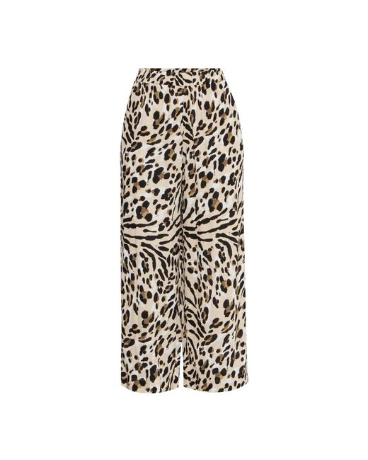 Ichi Natural Cropped Trousers