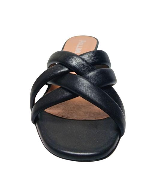 Pollini Blue Heeled Mules