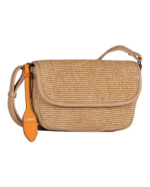 Gabor Brown Tasche Mit Klappe M Hoher Reißverschluss Eleanor