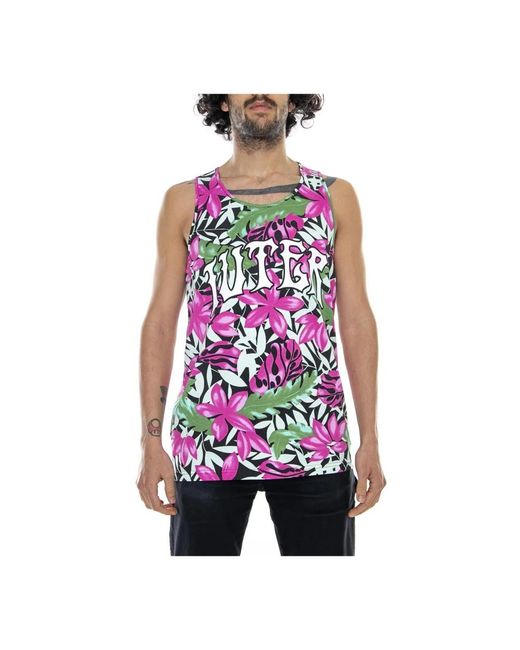 Iuter Griffin Floral Tank in het Red voor heren