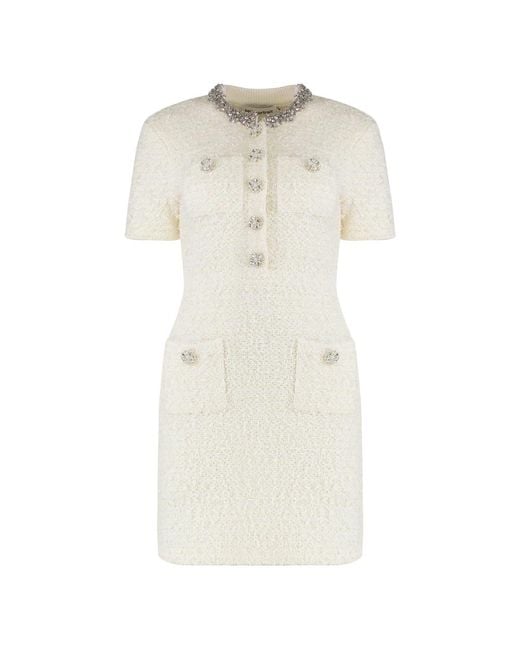 Self-Portrait Short Dresses in het Natural