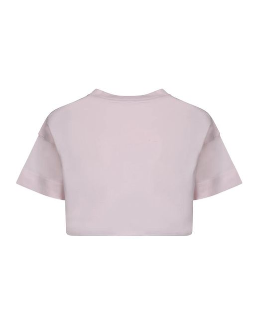 Givenchy Tops ,Roze ,Katoen Roze Geborduurde Crop T-Shirt in het Purple