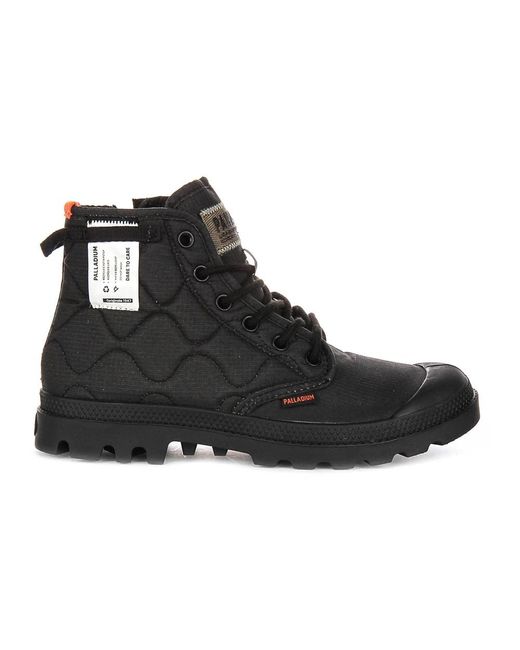 Palladium Black Lace-Up Boots for men