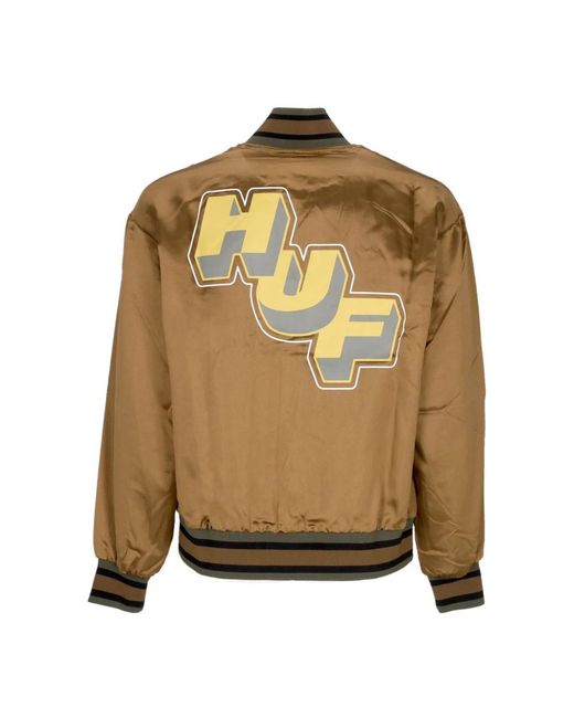 Huf Jassen ,Bruin ,Katoen Galactic Stack Bomberjack Camel in het Green voor heren