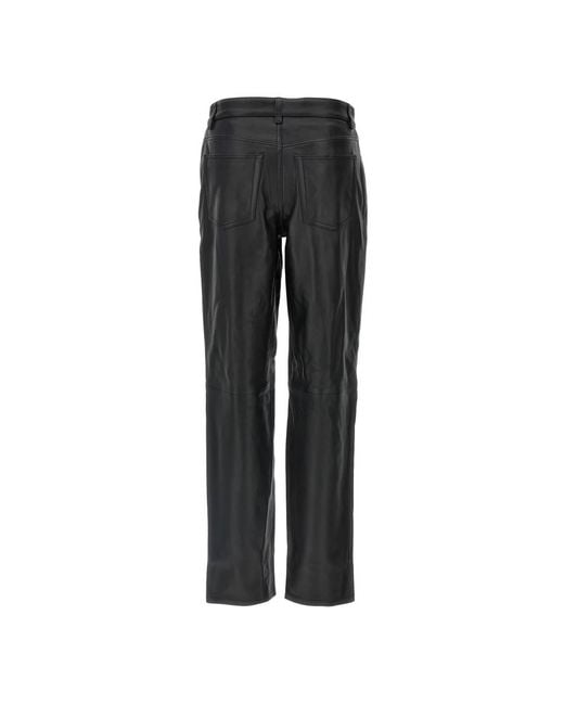 Totême  Gray Leather Trousers