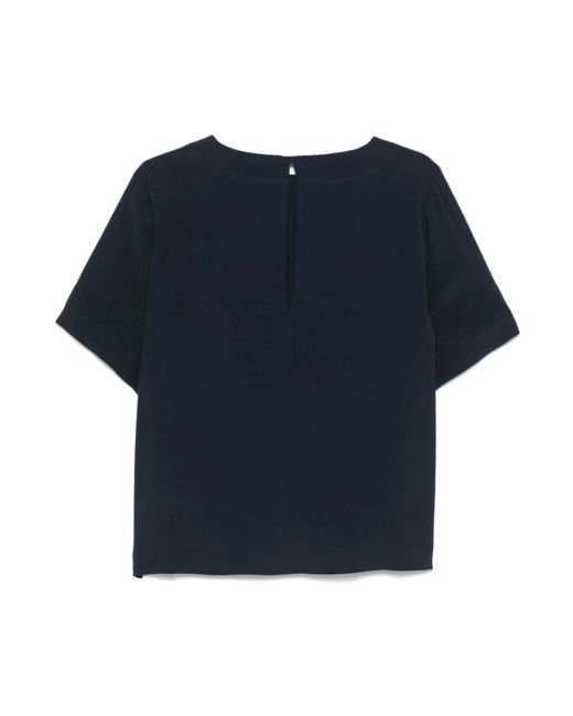 Seventy Blauwe Zijden Blend Elegante Blouse in het Blue
