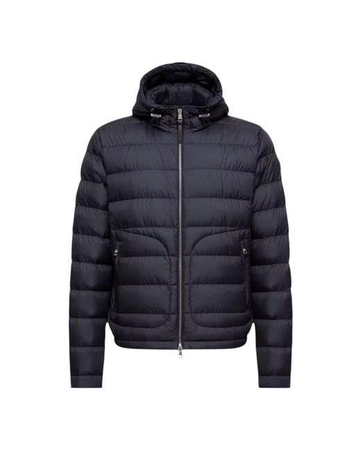 Moncler Jassen ,Blauw ,Polyester Sestriere Hooded Short Down Jacket in het Blue voor heren