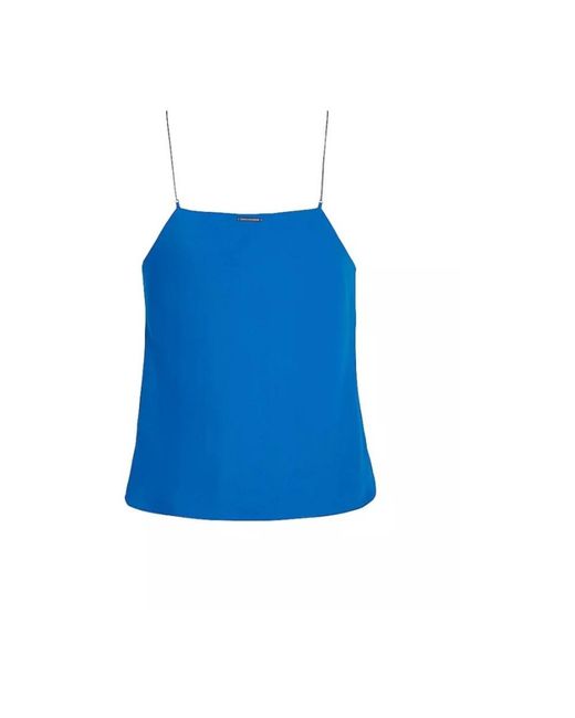 Calvin Klein Blue Sleeveless Tops