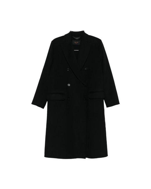 Paltò Black Double-Breasted Coats