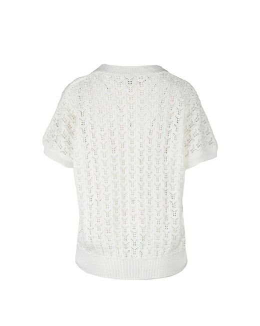 Eleventy White Baumwollstrickpullover