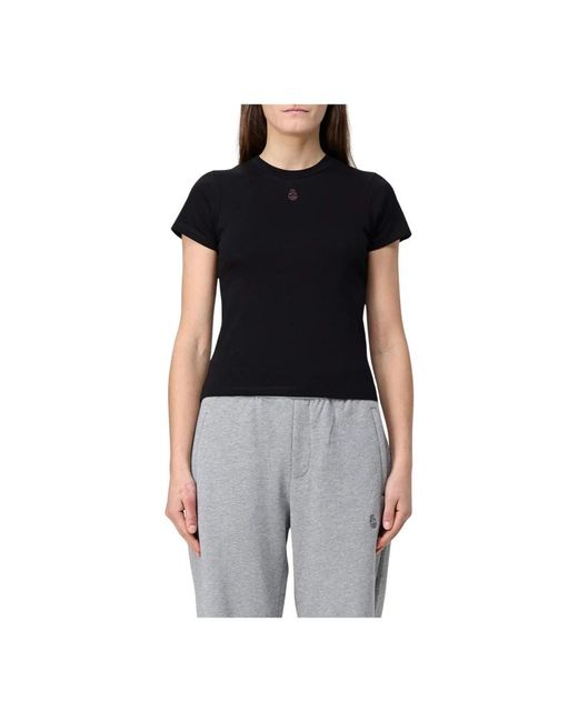 McQueen Tops ,Zwart ,Katoen Slim Fit T-Shirt Met Korte Mouwen in het Black