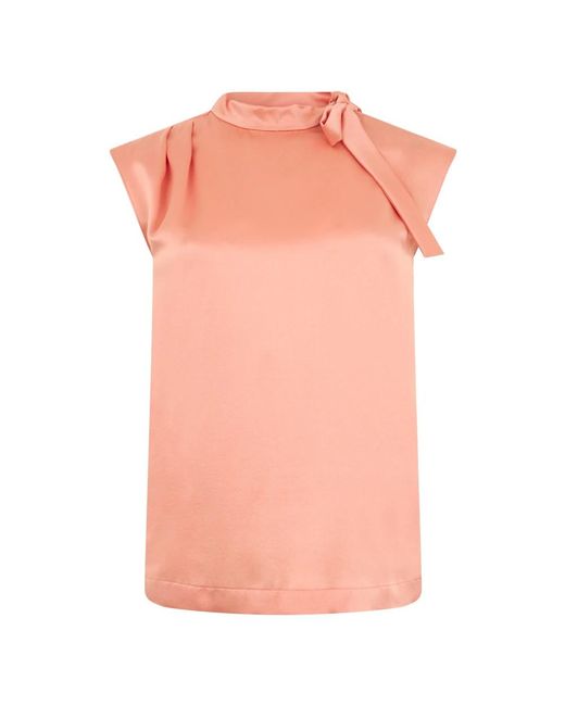 Alberta Ferretti Blouse Met Korte Mouwen En Strik in het Pink