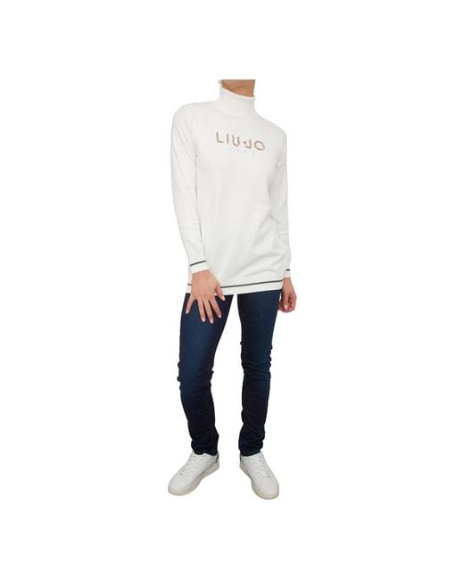 Liu Jo White Weißer Pullover Mit Modernem Stil