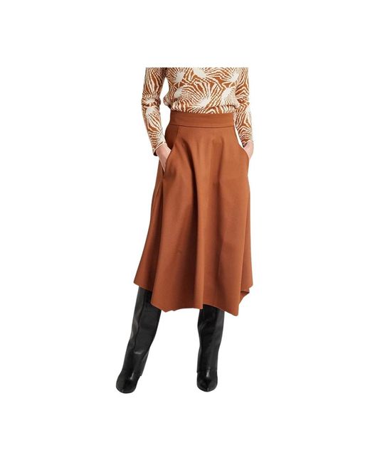 Nine:inthe:morning Brown Midi Skirts