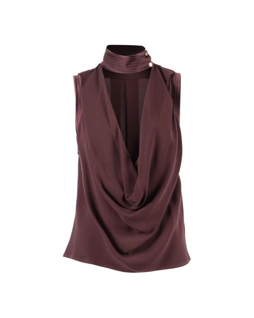 Elisabetta Franchi Brown Sleeveless Tops