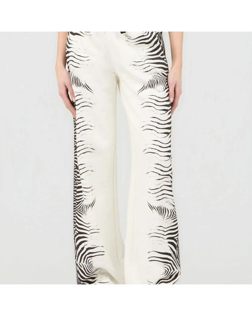 Roberto Cavalli Zebra Print Broek in het White