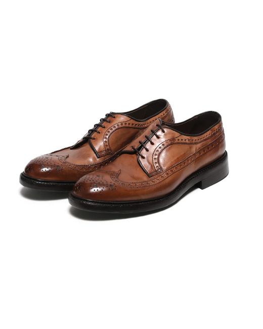 Green George Brown Laced Shoes for men