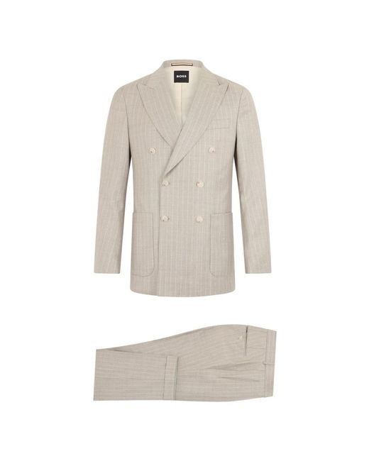 HUGO Gray Double Breasted Suits for men