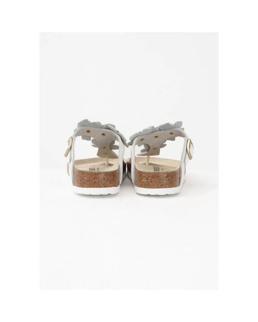 Birkenstock White Flip Flops