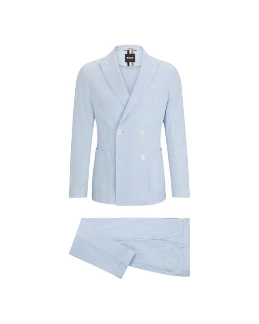 Boss Blue Double Breasted Suits for men