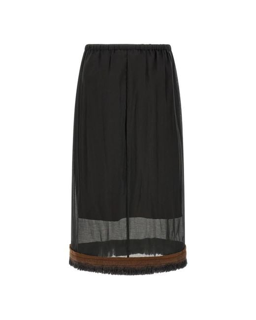Tela Black Midi Skirts