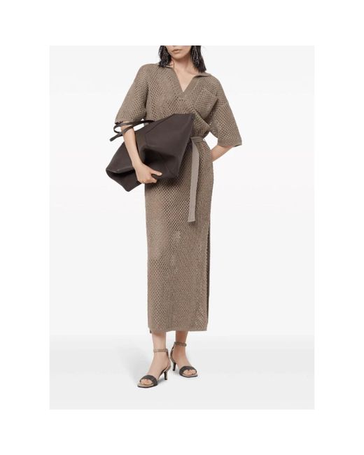 Brunello Cucinelli Natural Knitted Dresses
