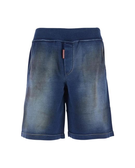 DSquared² Korte Broeken ,Blauw ,Denim Knit Short in het Blue voor heren