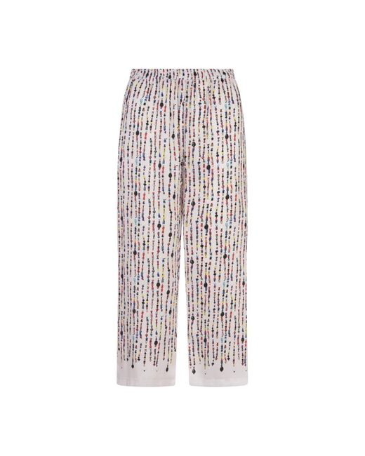 MSGM Multicolor Weiße perlenmuster kurze hose