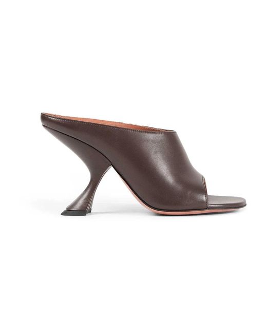 AMINA MUADDI Gray Heeled Mules
