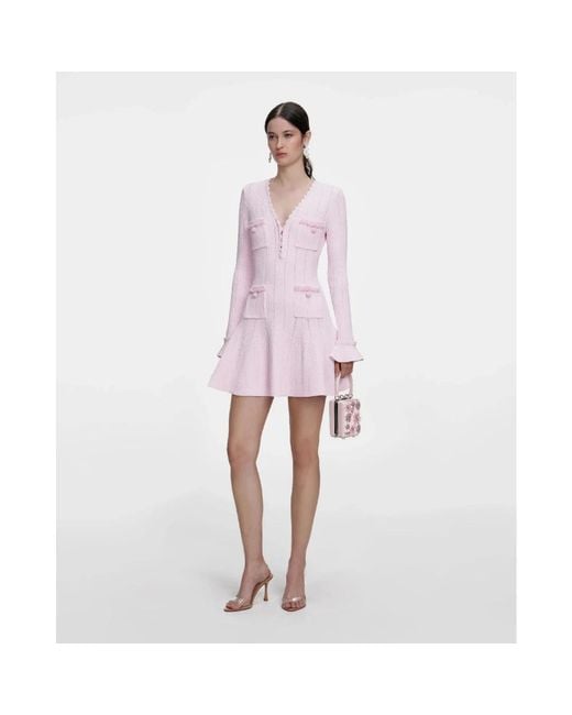 Self-Portrait Pink Knitted Dresses
