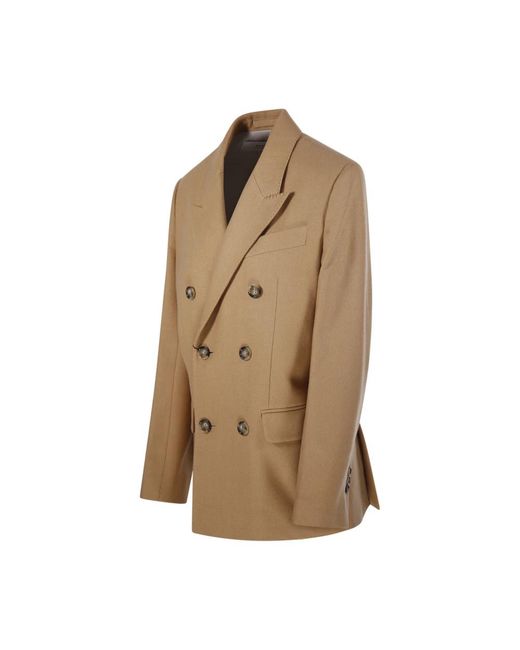 AMI Double Breasted Jacket in het Brown