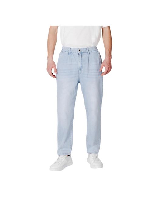 Gianni Lupo Hellblaue casual baumwolljeans in Blue für Herren